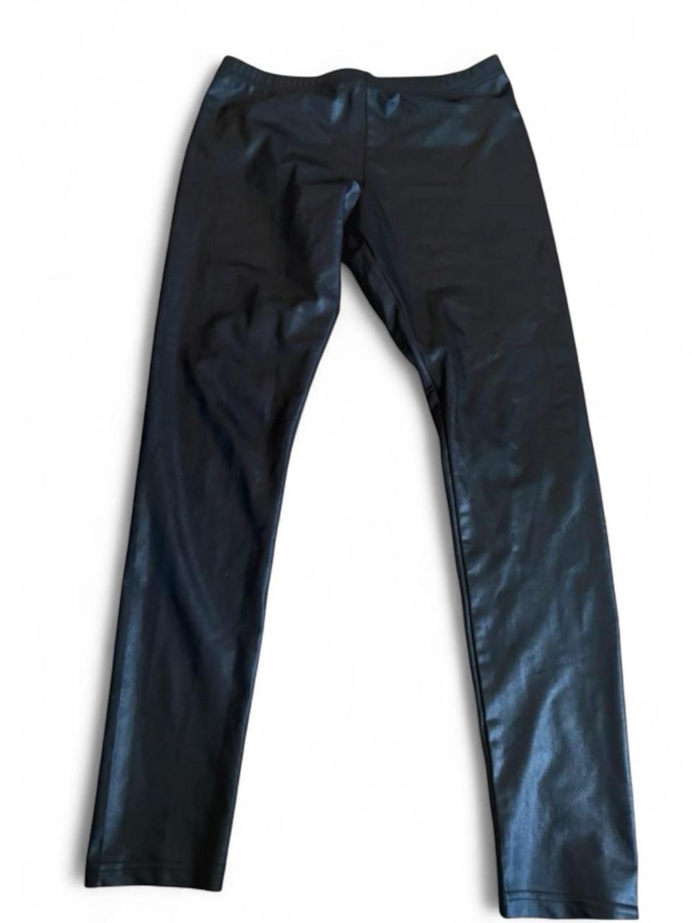Moda International Black Faux Leather Jogger Pants